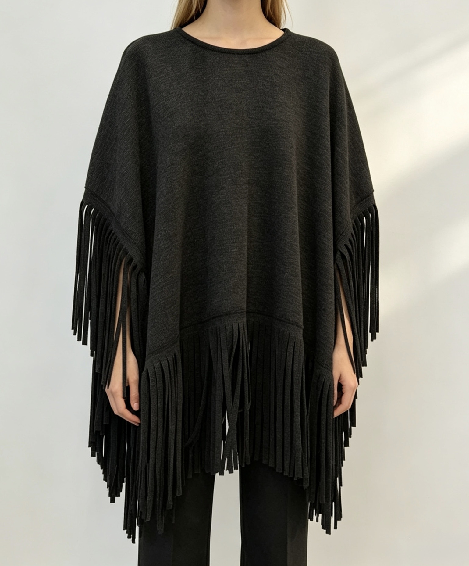 Oversized tuniková halenka s třásněmi