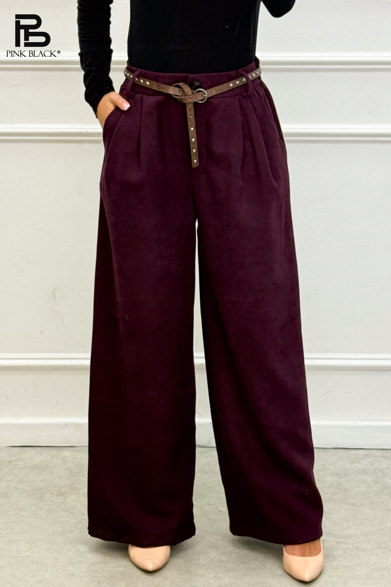 Kalhoty Wide Leg s Plisováním