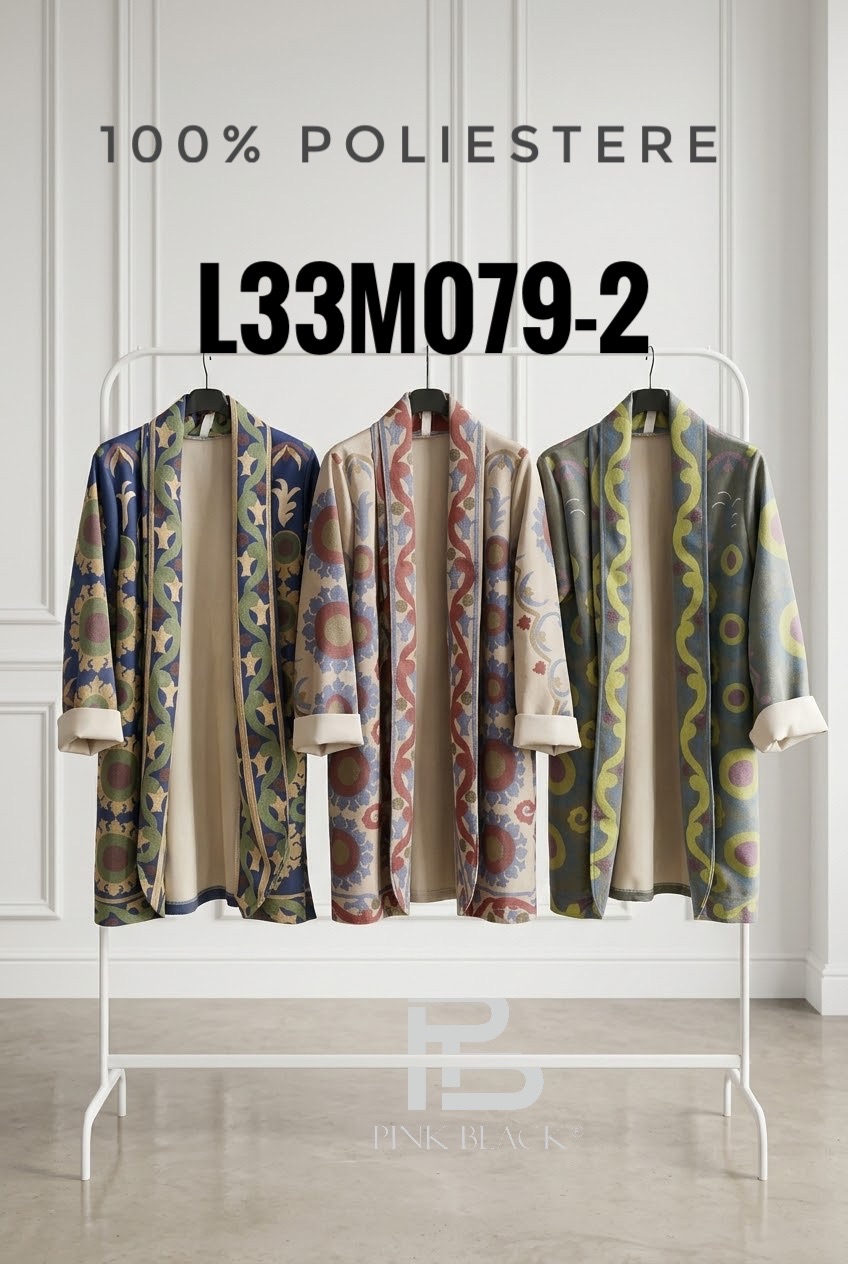Volná kimono bunda s ornamentem