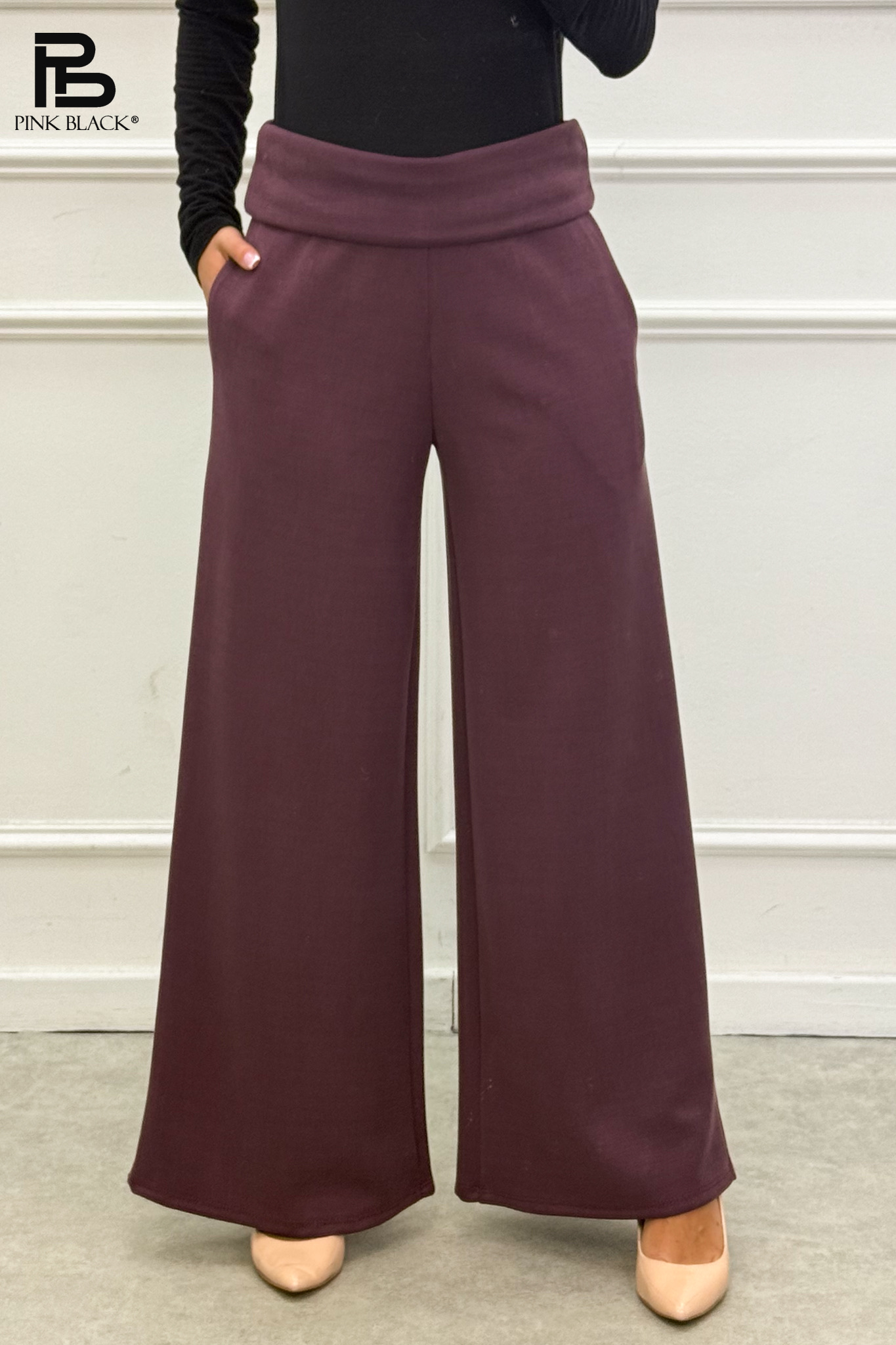Kalhoty Wide Leg s Elastickým Pasem