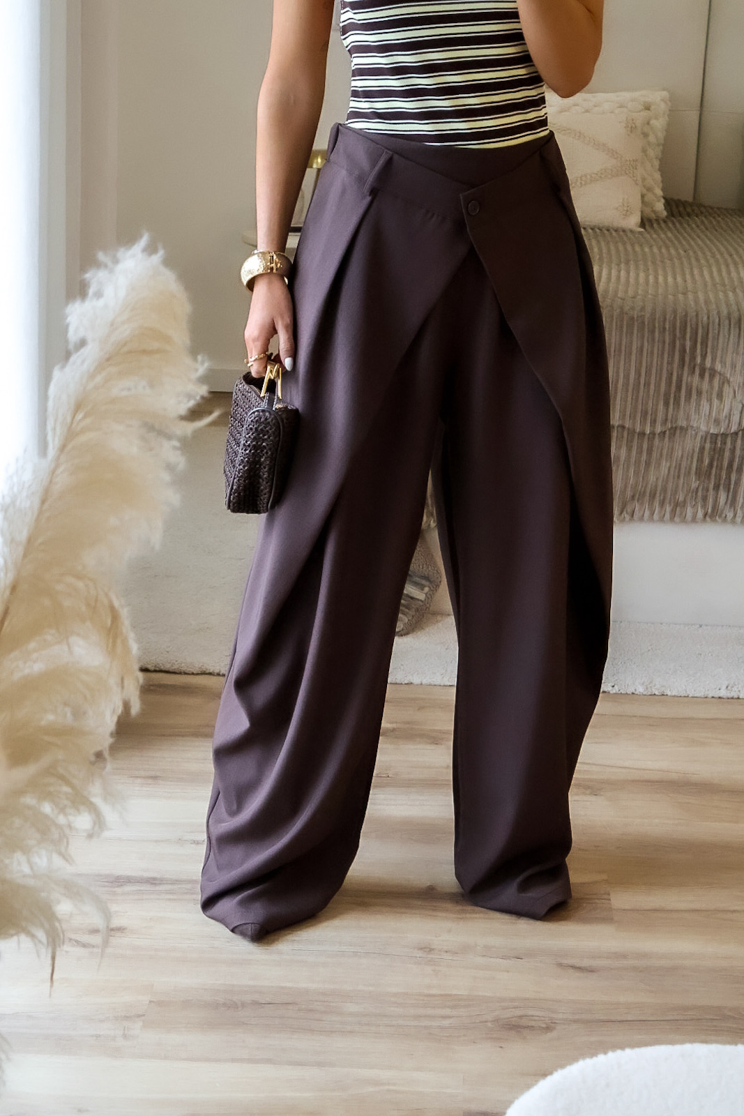 Kalhoty Wide Leg s Plisé
