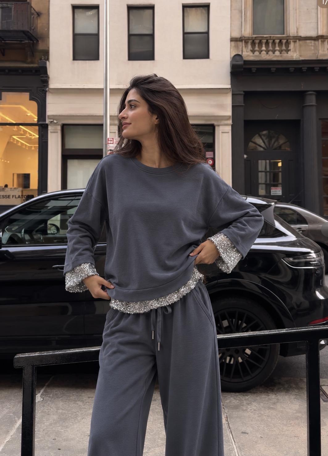 Oversize mikina s flitry