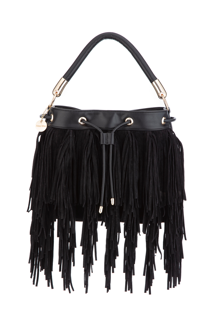 Kabelka-vak se střapci a stahováním