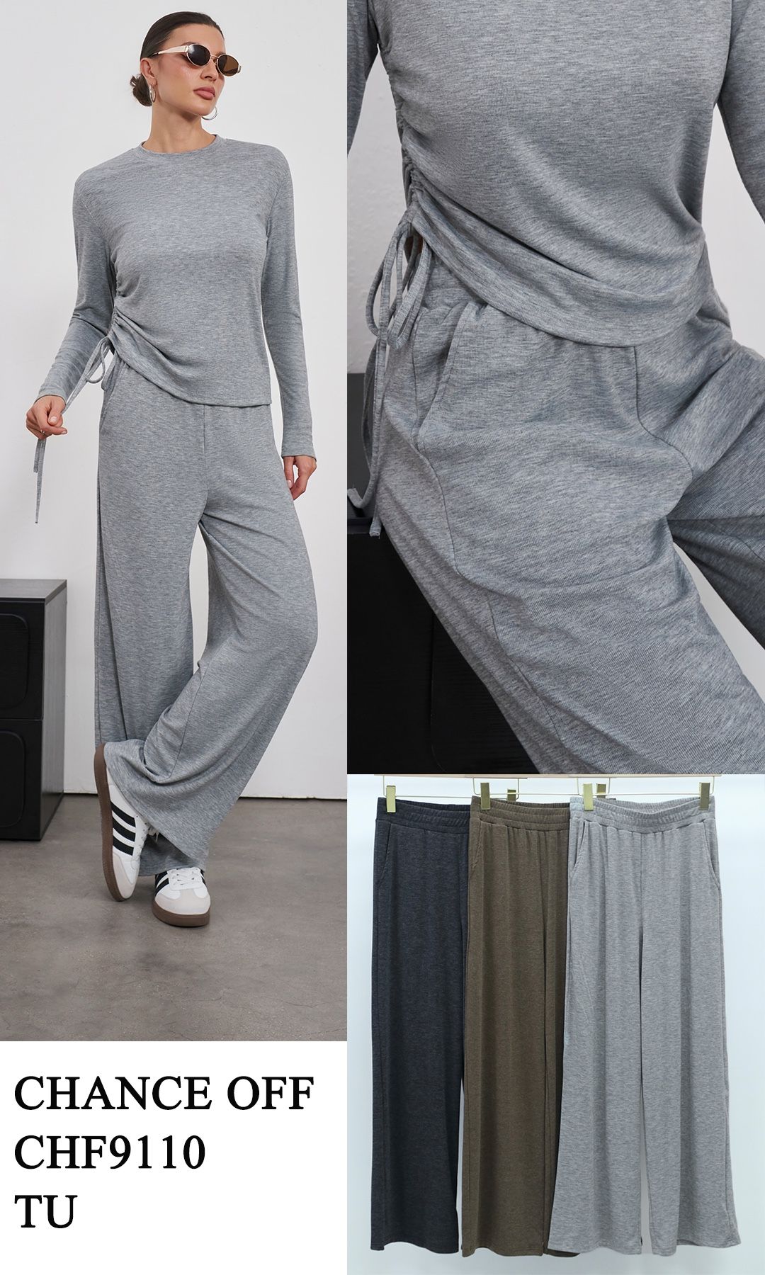Kalhoty Wide Leg s Gumou v Pasu