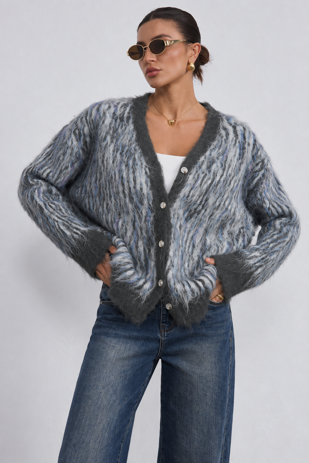 Oversize kardigan s knoflíky