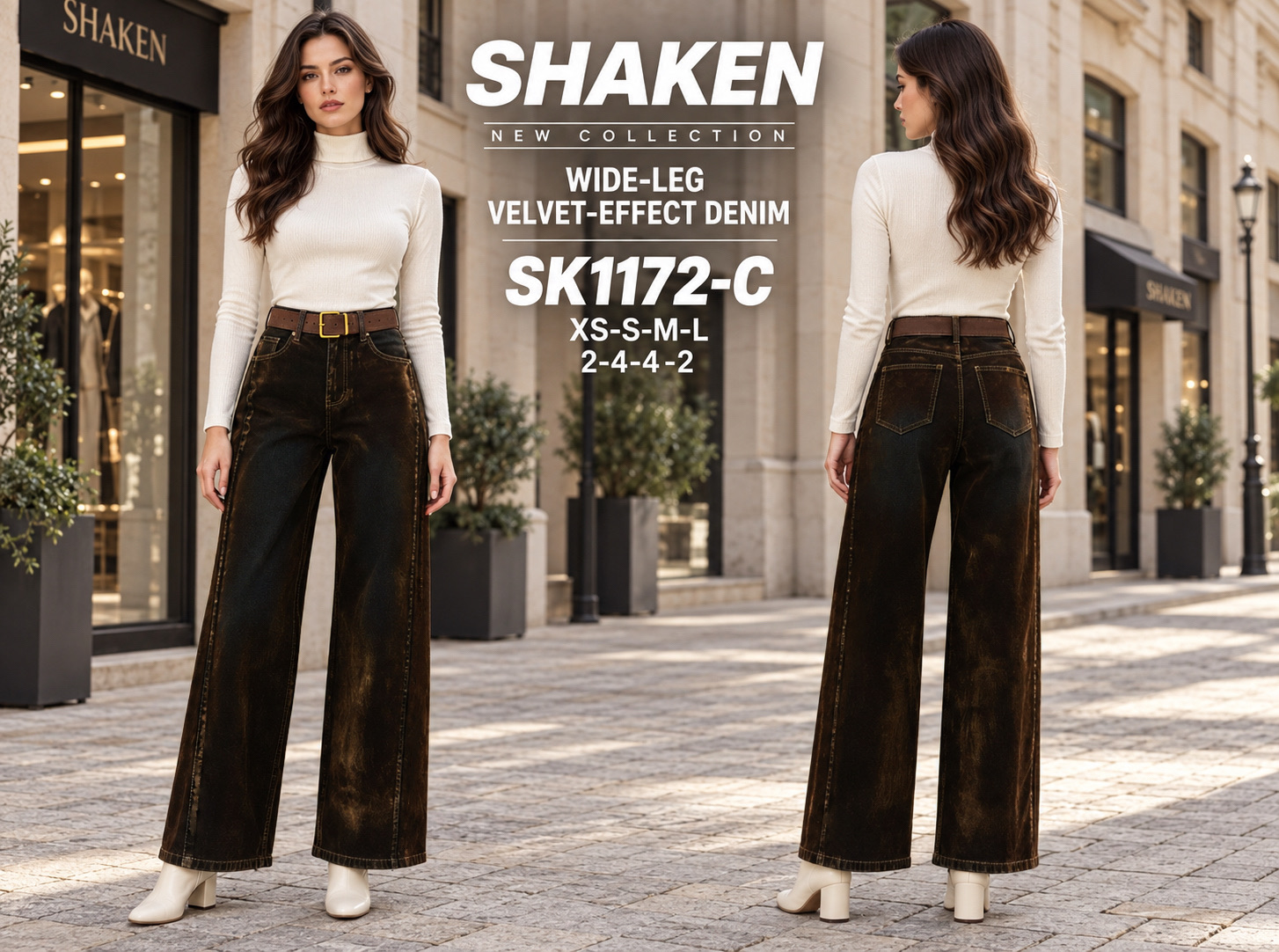 Kalhoty Wide Leg s Páskem