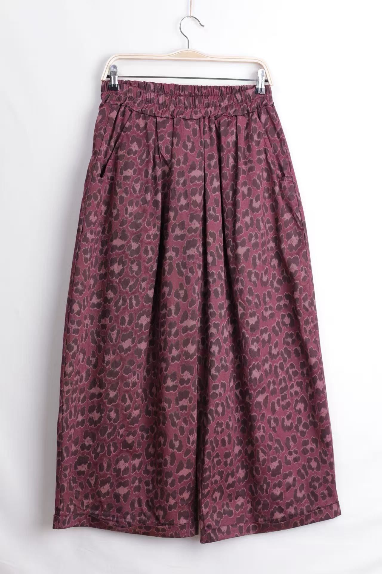 Kalhoty Wide Leg s Leopardím Vzorem