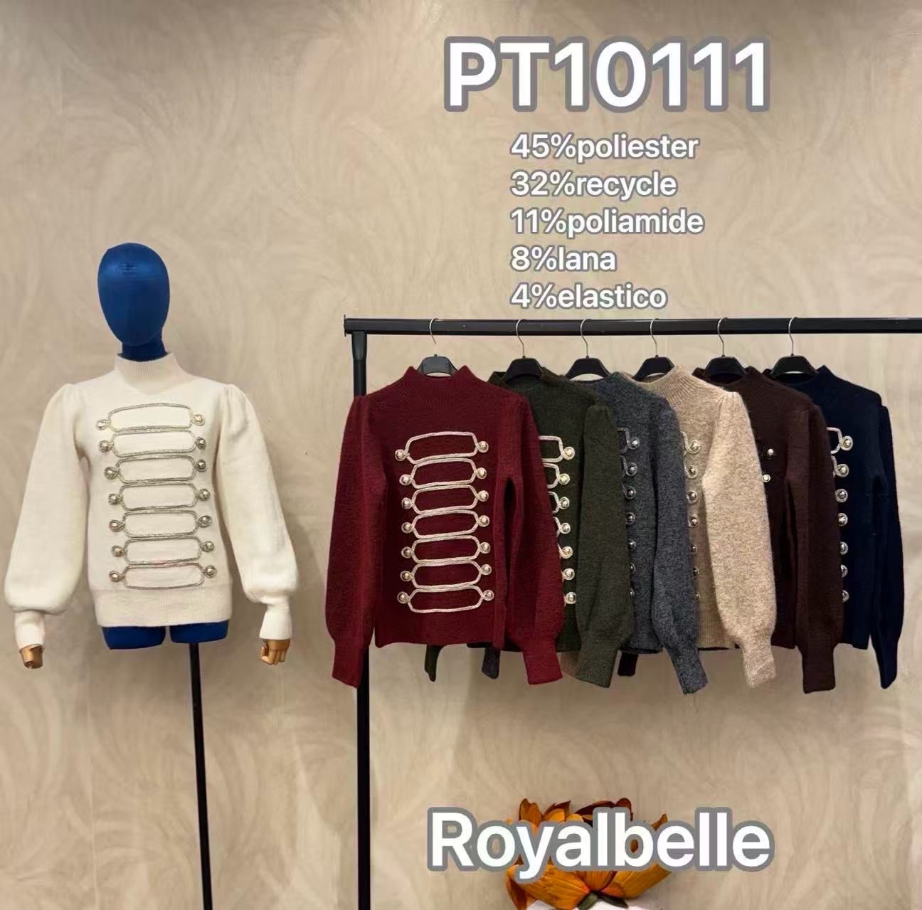 Polotop s knoflíky a stojáčkem