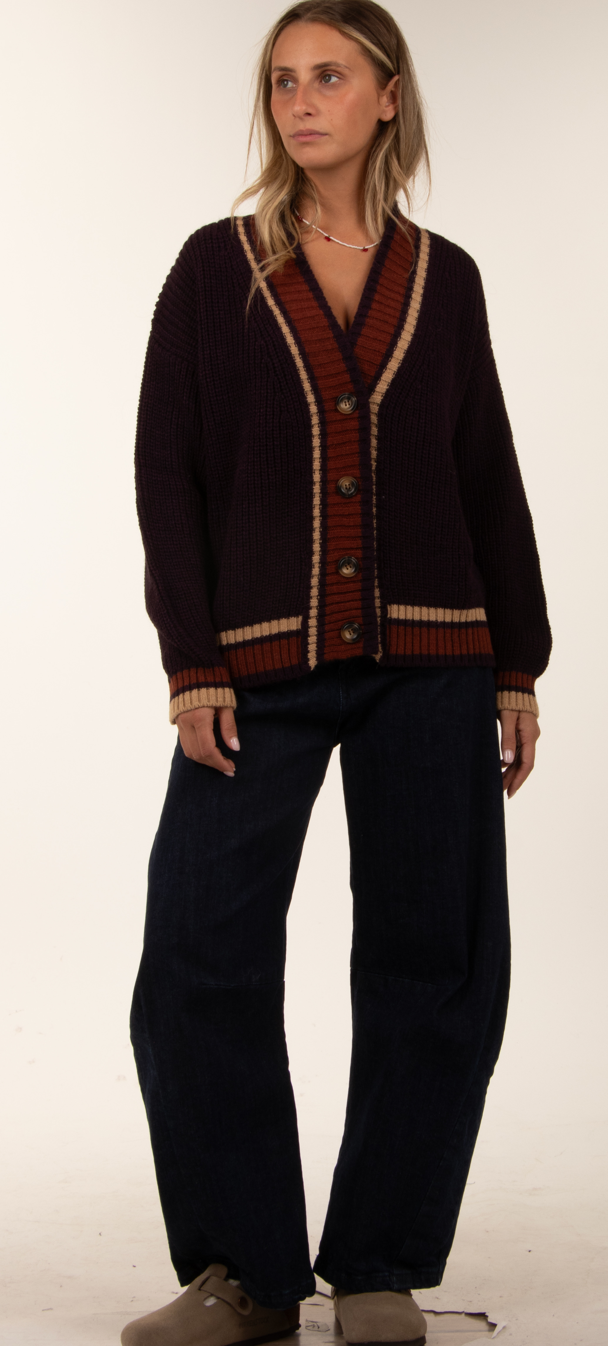 Proužkovaný kardigan
