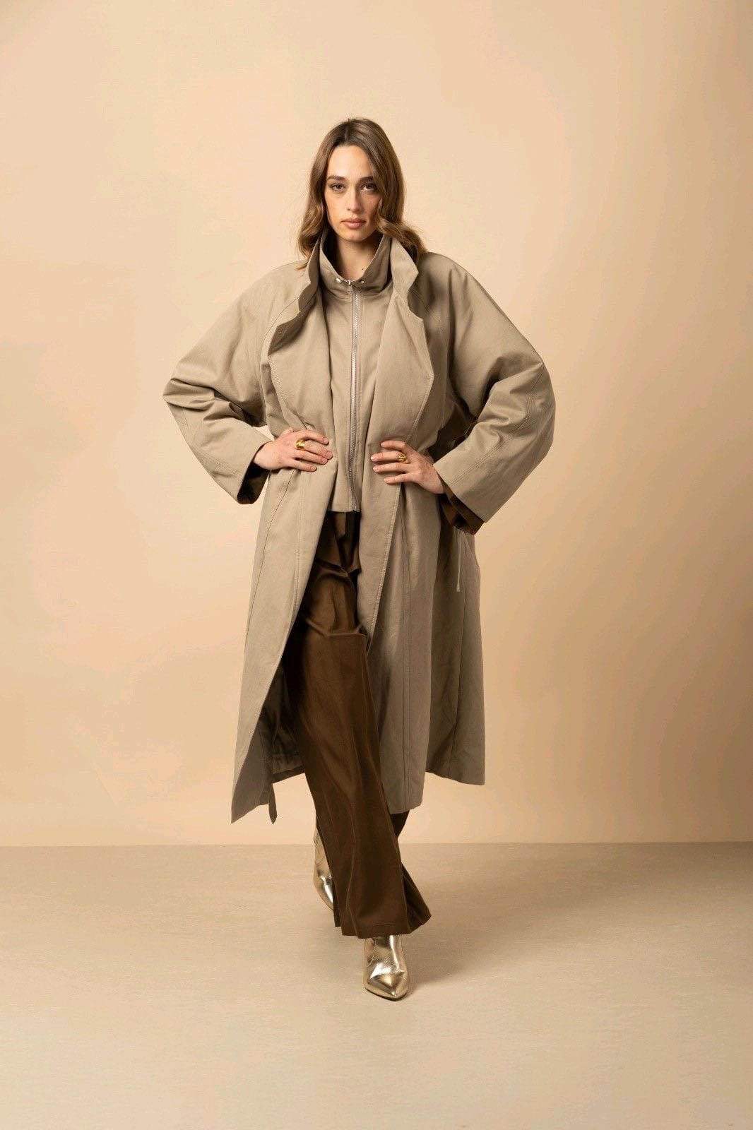 Oversize kabát s límcem