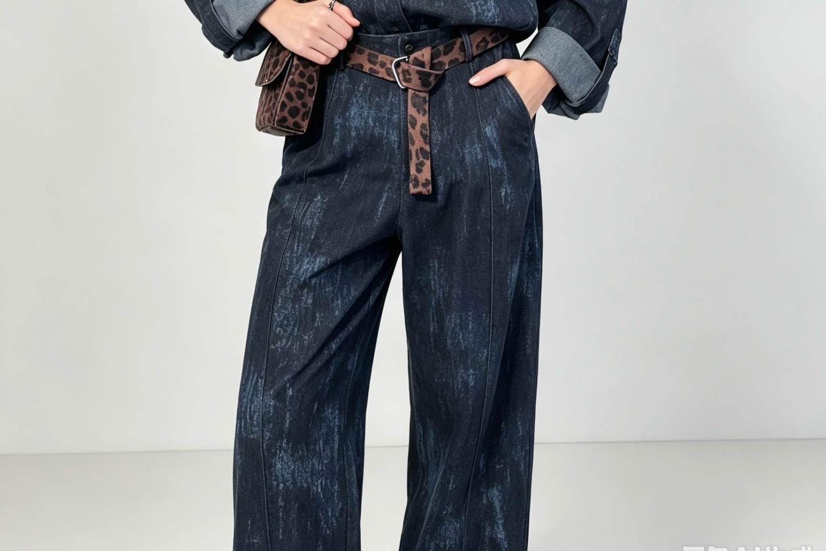 Kalhoty Wide Leg s Páskem