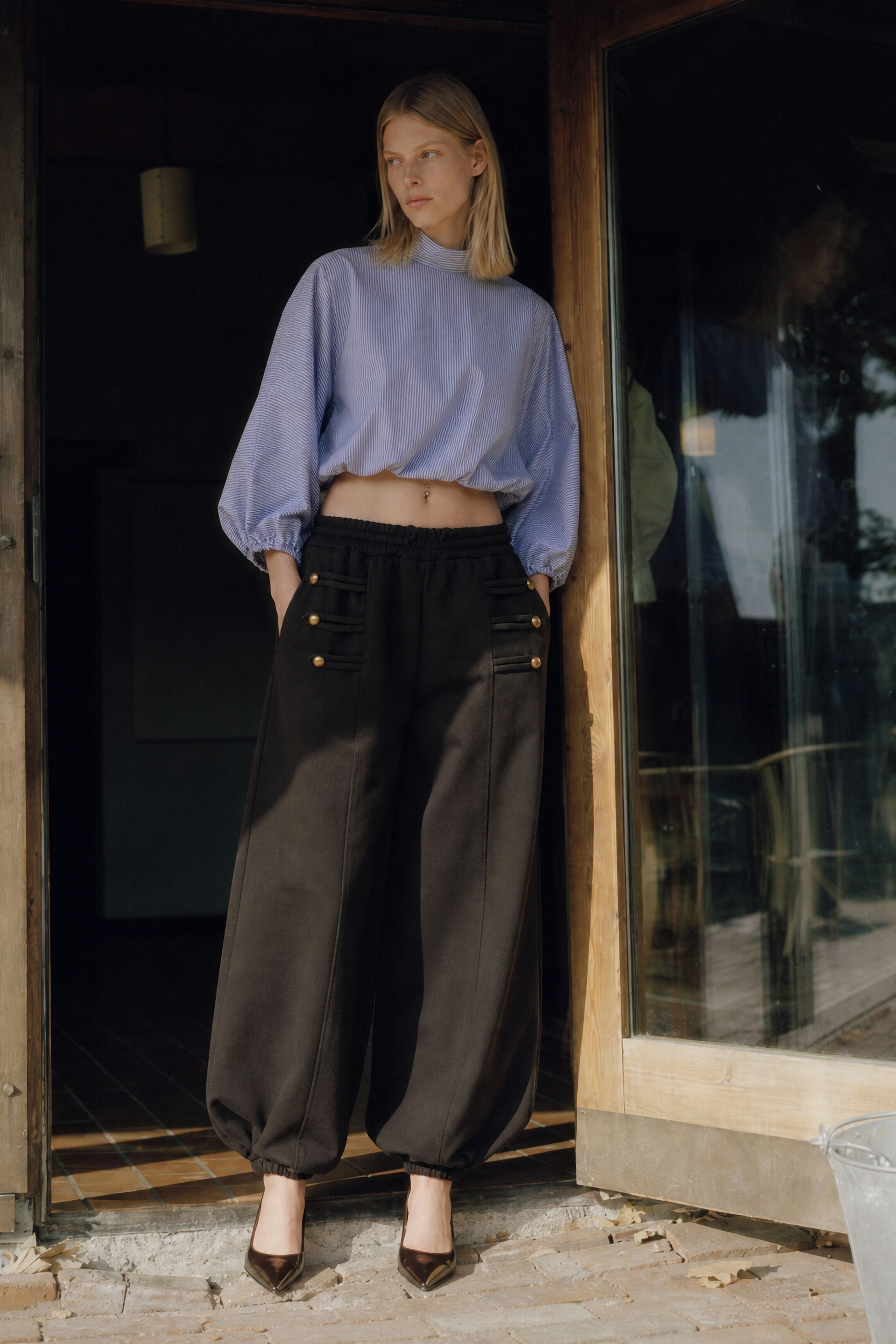 Crop top s polorolákem