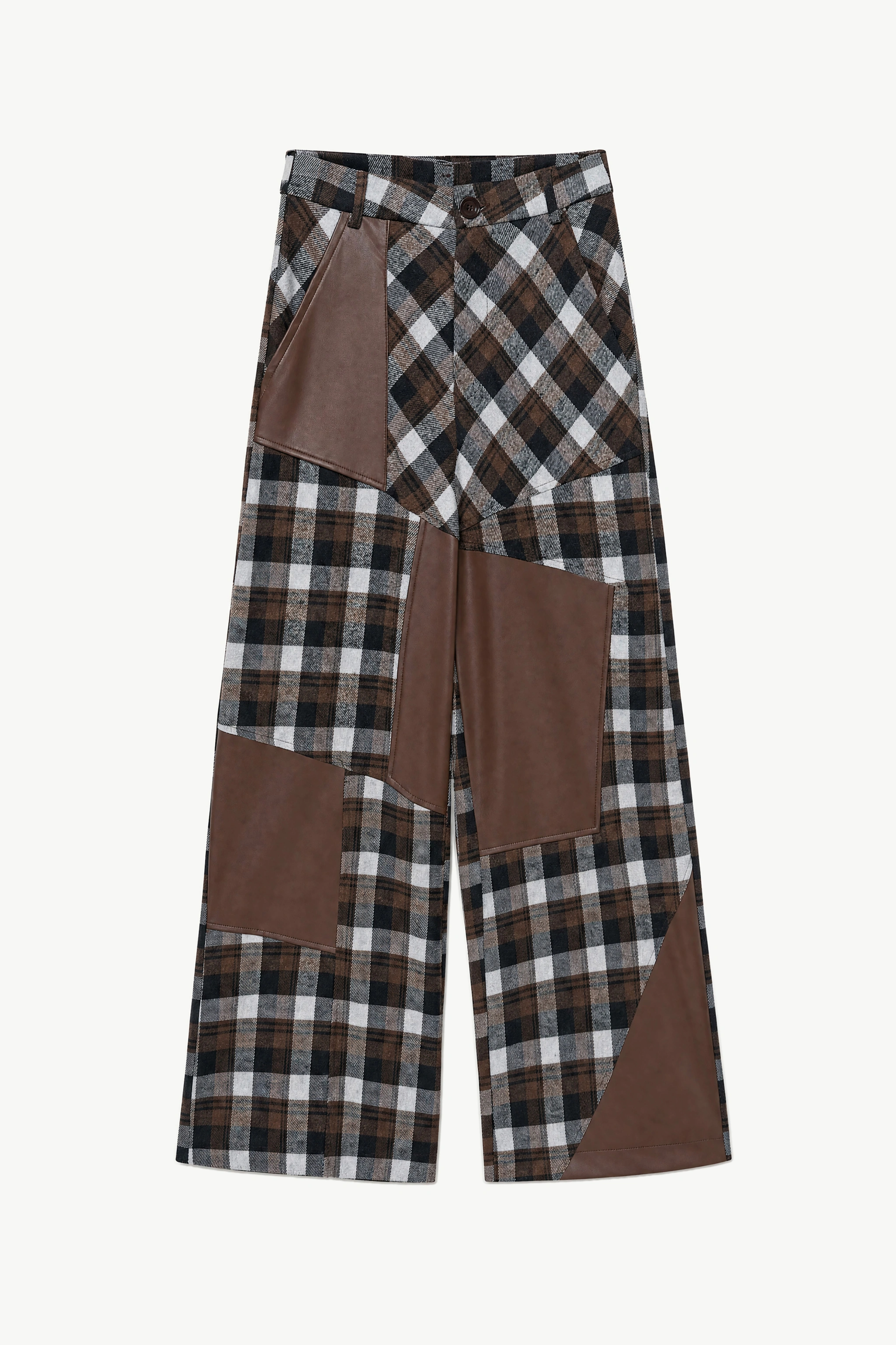 Kalhoty Wide Leg s Kontrastním Vsadcem