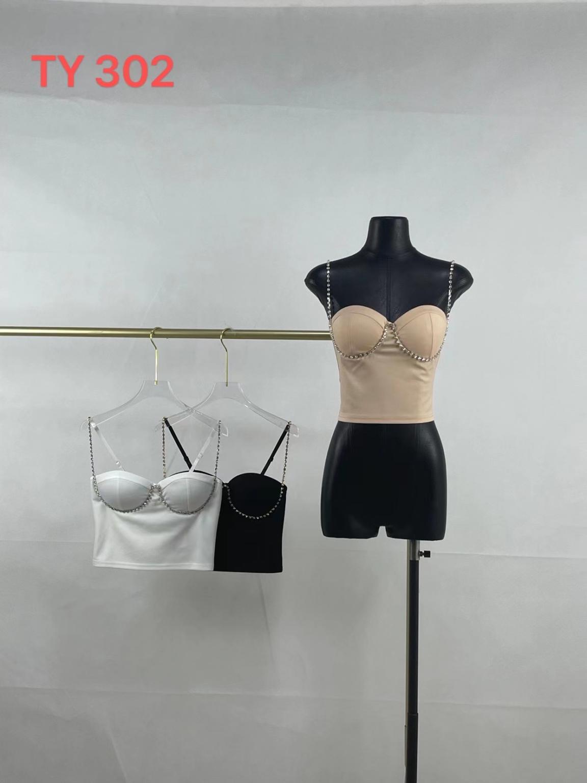 Krátký bustier top s cvočky