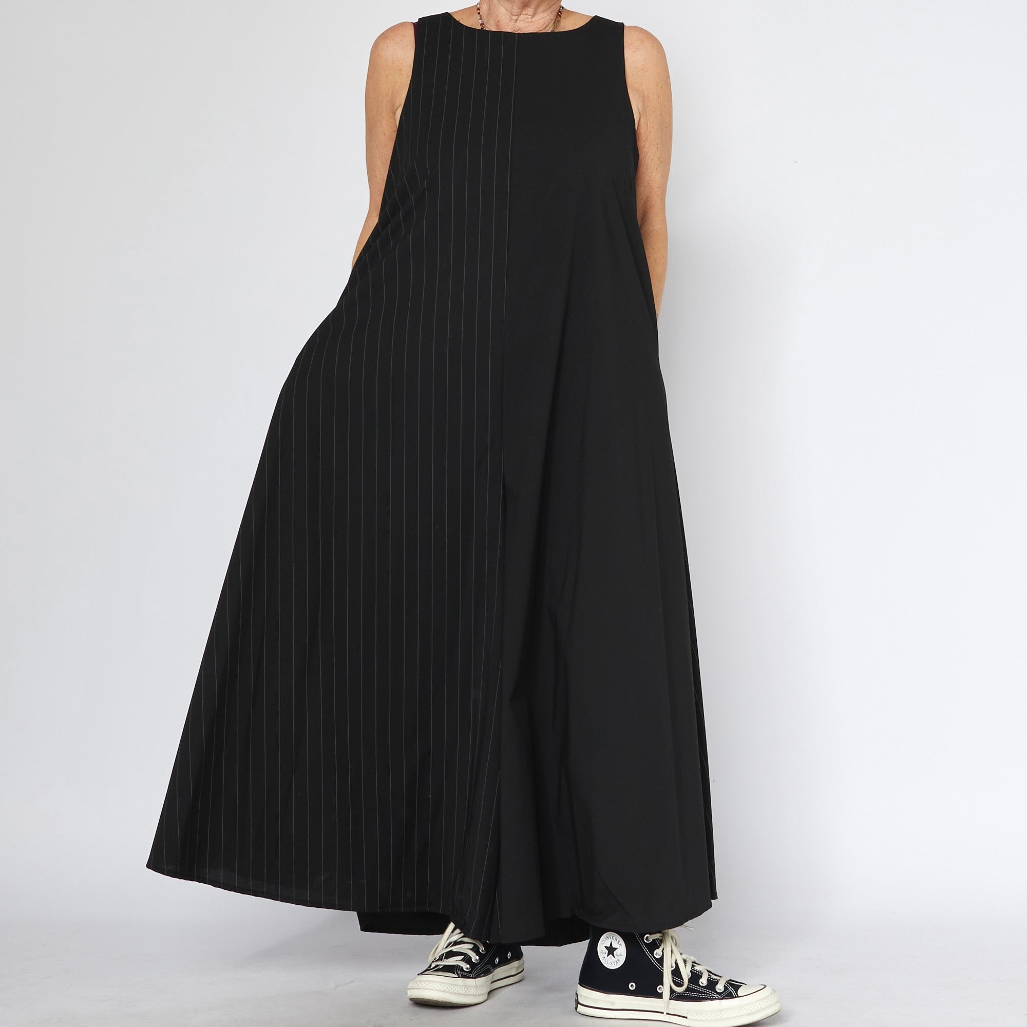 Maxi oversize overal s proužky